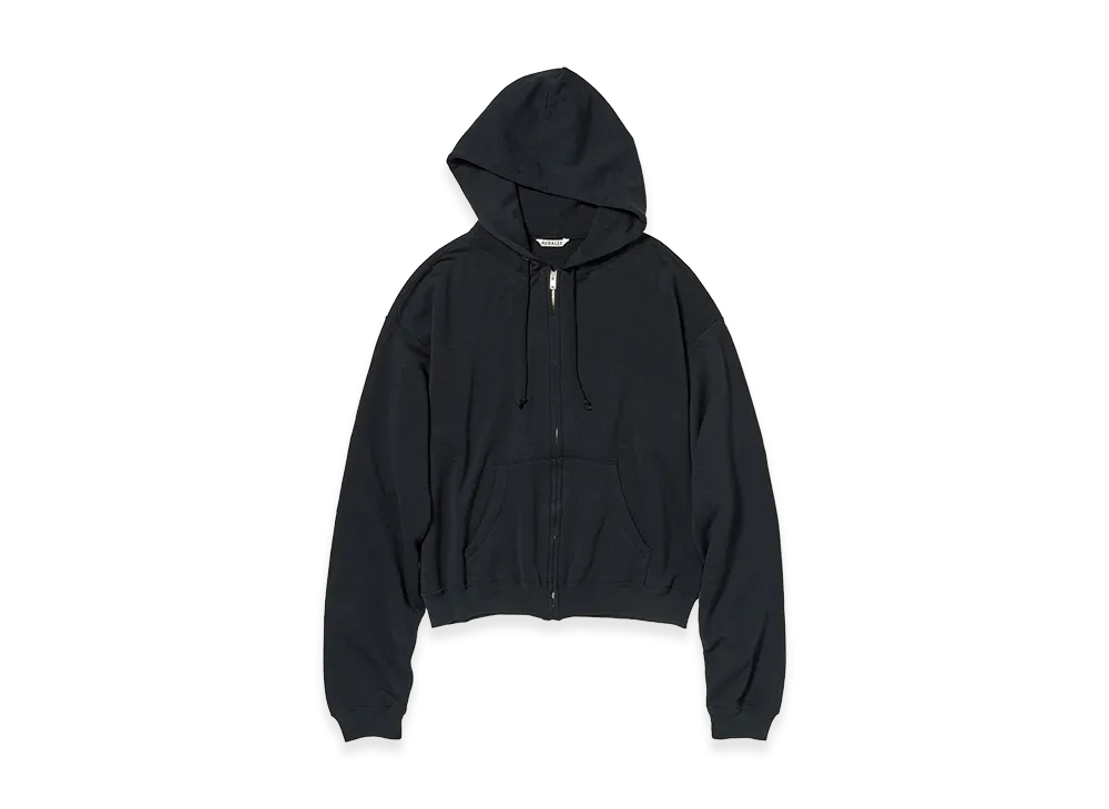 AURALEE High Twist Light Sweat Zip Parka "Ink Black"