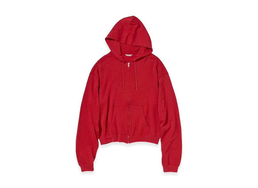 AURALEE High Twist Light Sweat Zip Parka "Red"