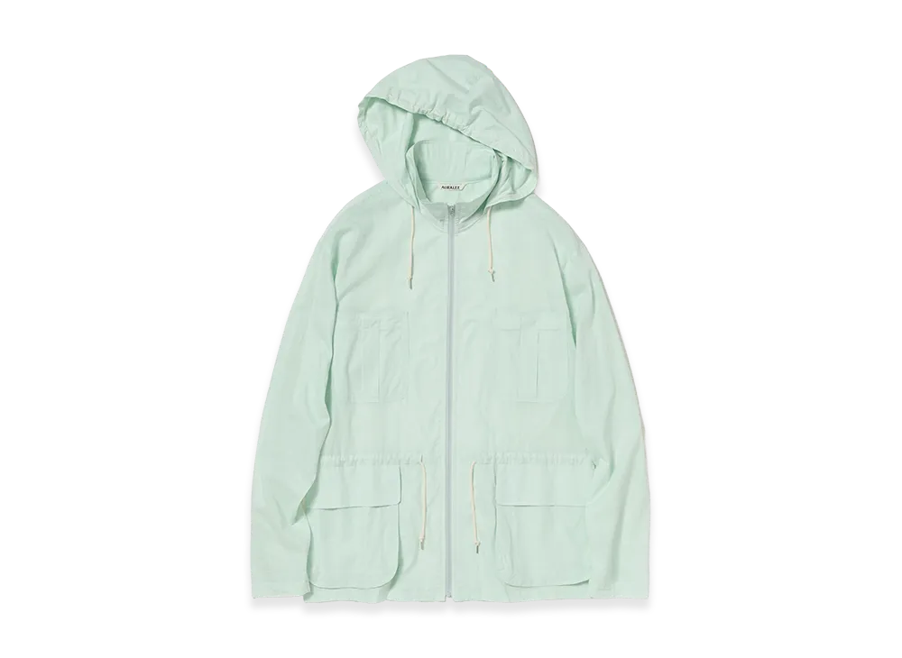 AURALEE Super Fine Cotton Lawn Hooded Blouson "Pale Blue"