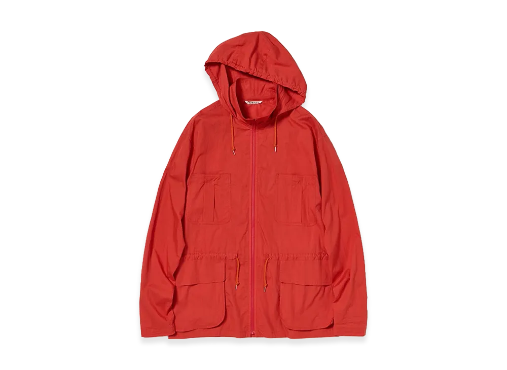 AURALEE Super Fine Cotton Lawn Hooded Blouson "Red"