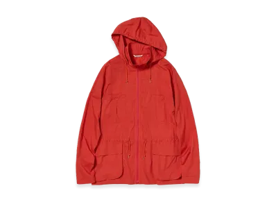 AURALEE Super Fine Cotton Lawn Hooded Blouson "Red"