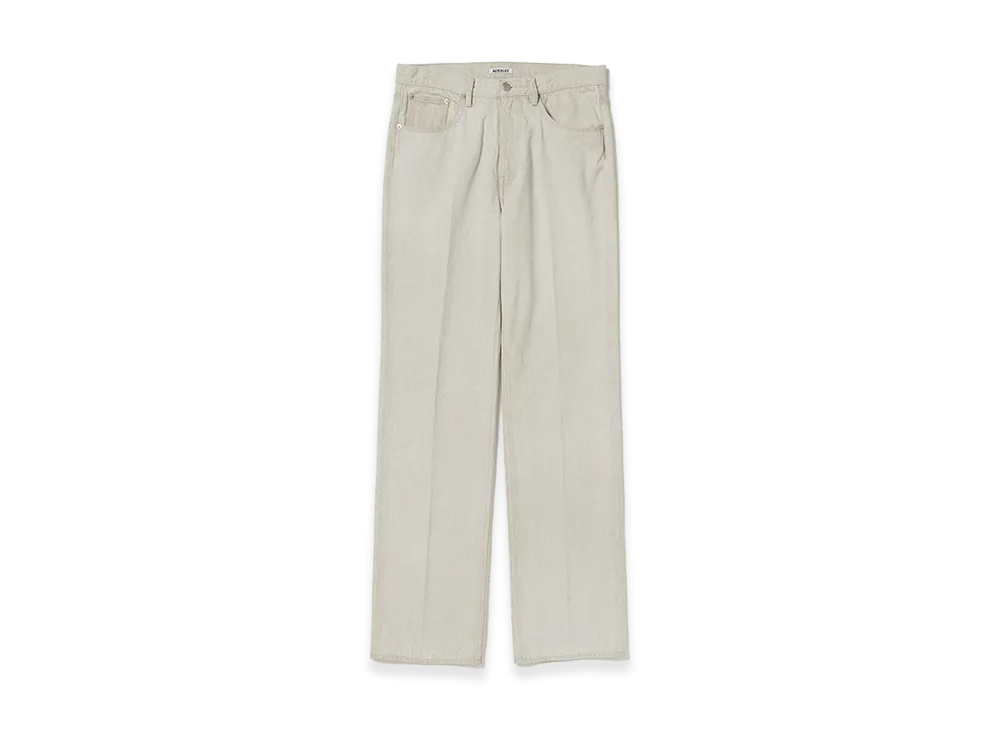 AURALEE Faded Hard Twist Brown Denim 5P Pants "Light Gray"