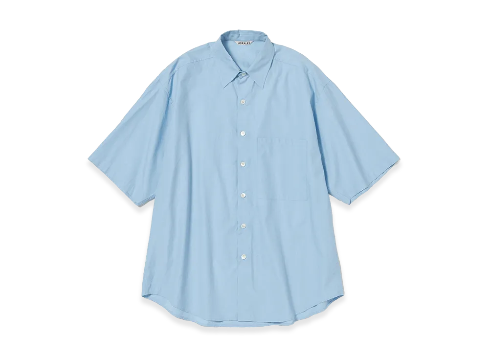 AURALEE Washed Finx Twill Big Half Sleeved Shirt "Light Blue"