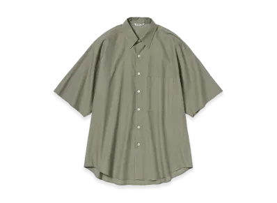 AURALEE Washed Finx Twill Big Half Sleeved Shirt "Olive"