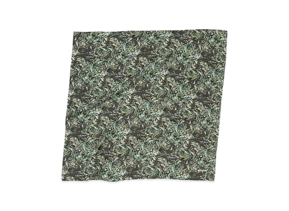 AURALEE Printed Airy Silk Scarf - Large "Ink Black"