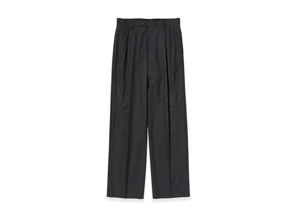 AURALEE Ultra Fine Tropical Wool Two-Tuck Slacks "Top Charcoal"