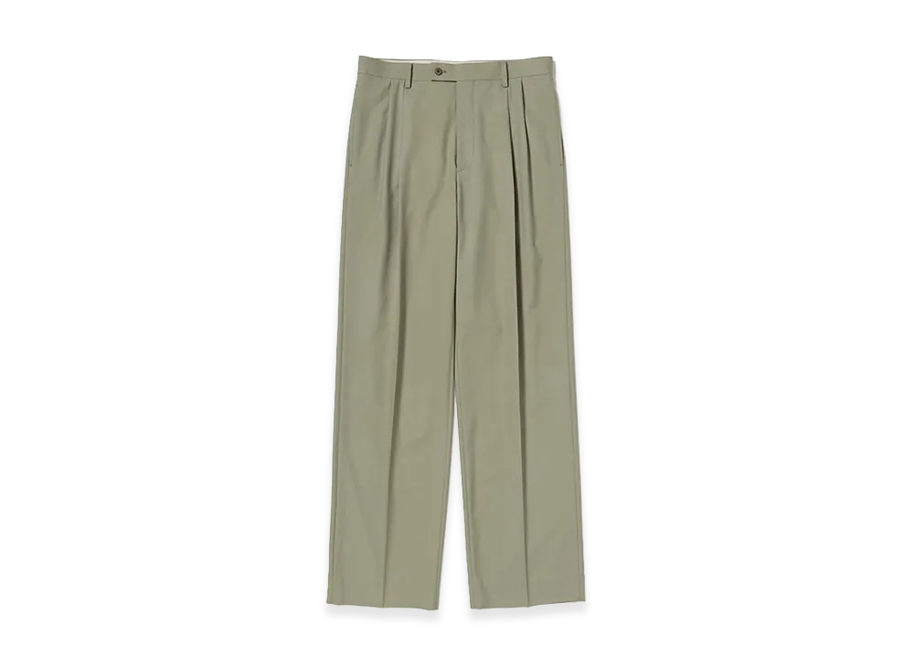 AURALEE Ultra Fine Tropical Wool Two-Tuck Slacks "Light Khaki"
