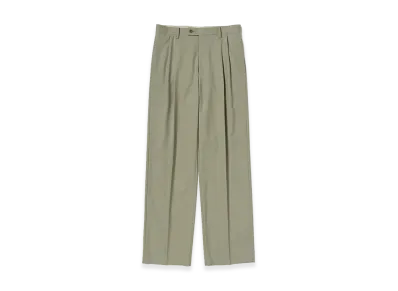 AURALEE Ultra Fine Tropical Wool Two-Tuck Slacks "Light Khaki"