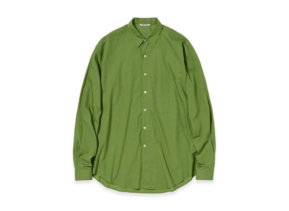 AURALEE Super Fine Cotton Lawn Shirt "Dusty Green"