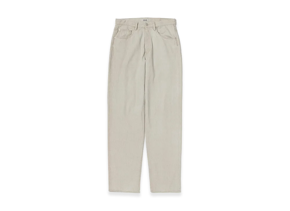 AURALEE Faded Hard Twist Brown Denim Wide Pants "Light Gray"