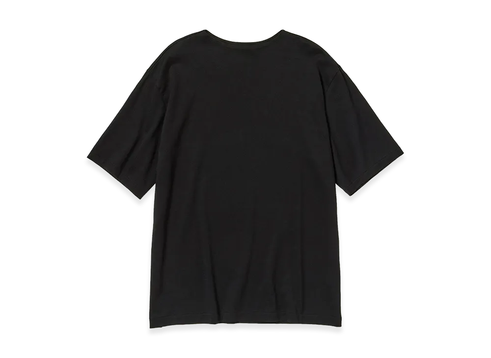 AURALEE Luster Plaiting Boat Neck Tee "Black"