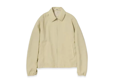 AURALEE Women's Wool Kid Mohair Hopsack Zip Blouson "Dusty Beige"