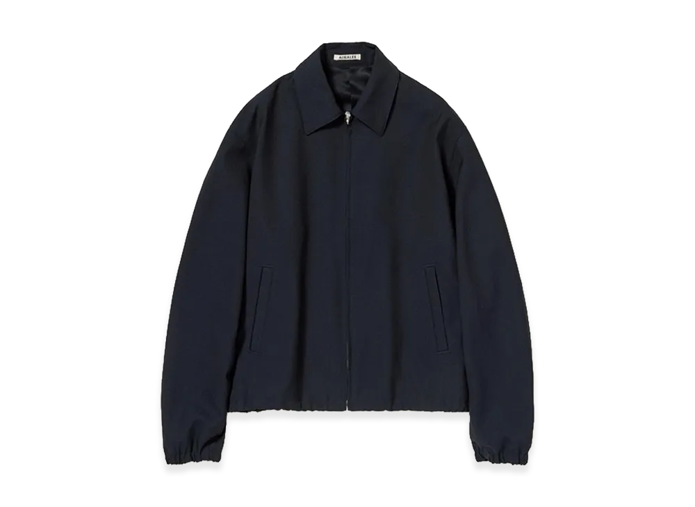 AURALEE Women's Wool Kid Mohair Hopsack Zip Blouson "Dark Navy"