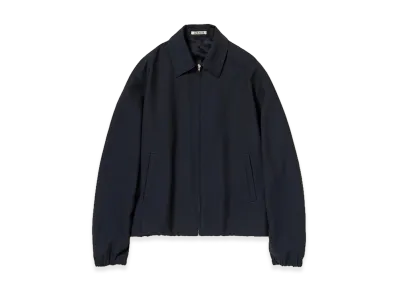 AURALEE Women's Wool Kid Mohair Hopsack Zip Blouson "Dark Navy"