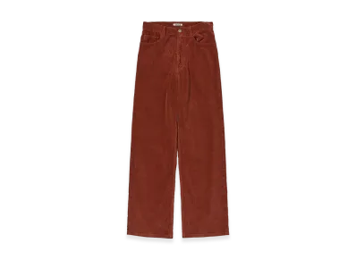 AURALEE Women's Garment-Dyed Finx Corduroy 5P Wide Pants "Red Brown"