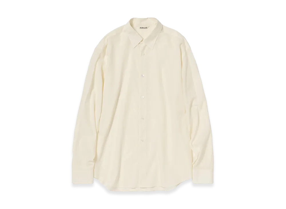 AURALEE Women's Super Fine Cotton Lawn Shirt "Ivory White"