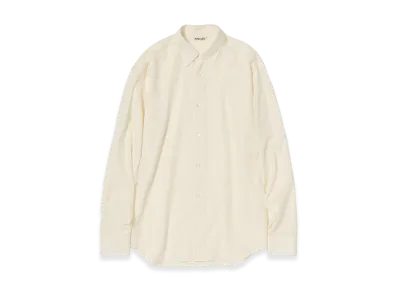 AURALEE Women's Super Fine Cotton Lawn Shirt "Ivory White"