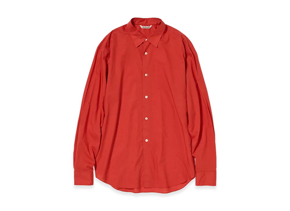 AURALEE Women's Super Fine Cotton Lawn Shirt "Red"