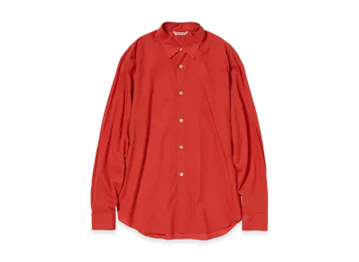 AURALEE Women's Super Fine Cotton Lawn Shirt "Red"