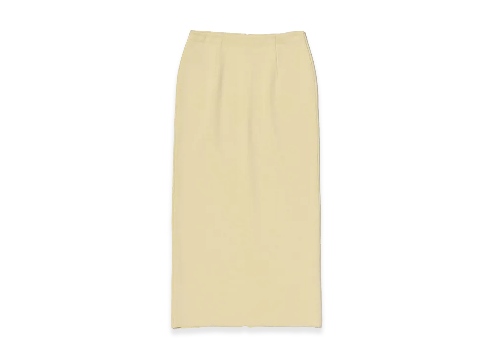 AURALEE Women's Double Faced Silk Cotton Knit Skirt "Yellow Beige"