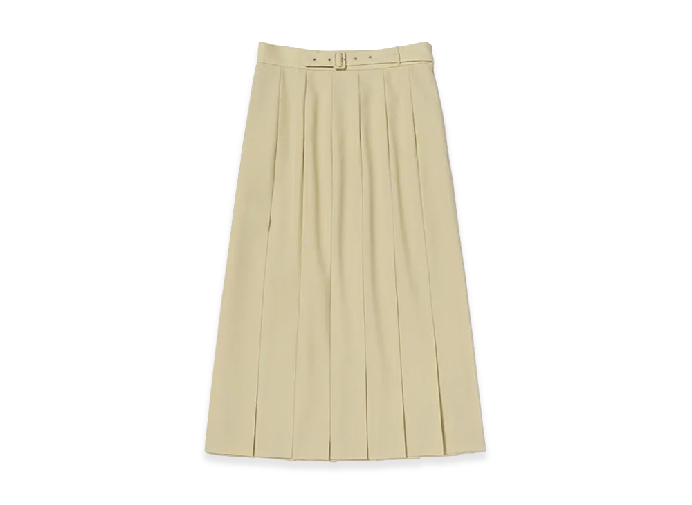AURALEE Women's Wool Kid Mohair Hopsack Pleated Skirt "Dusty Beige"