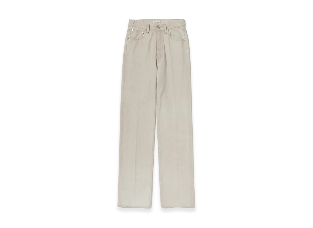 AURALEE Women's Faded Hard Twist Brown Denim 5P Pants "Light Gray"