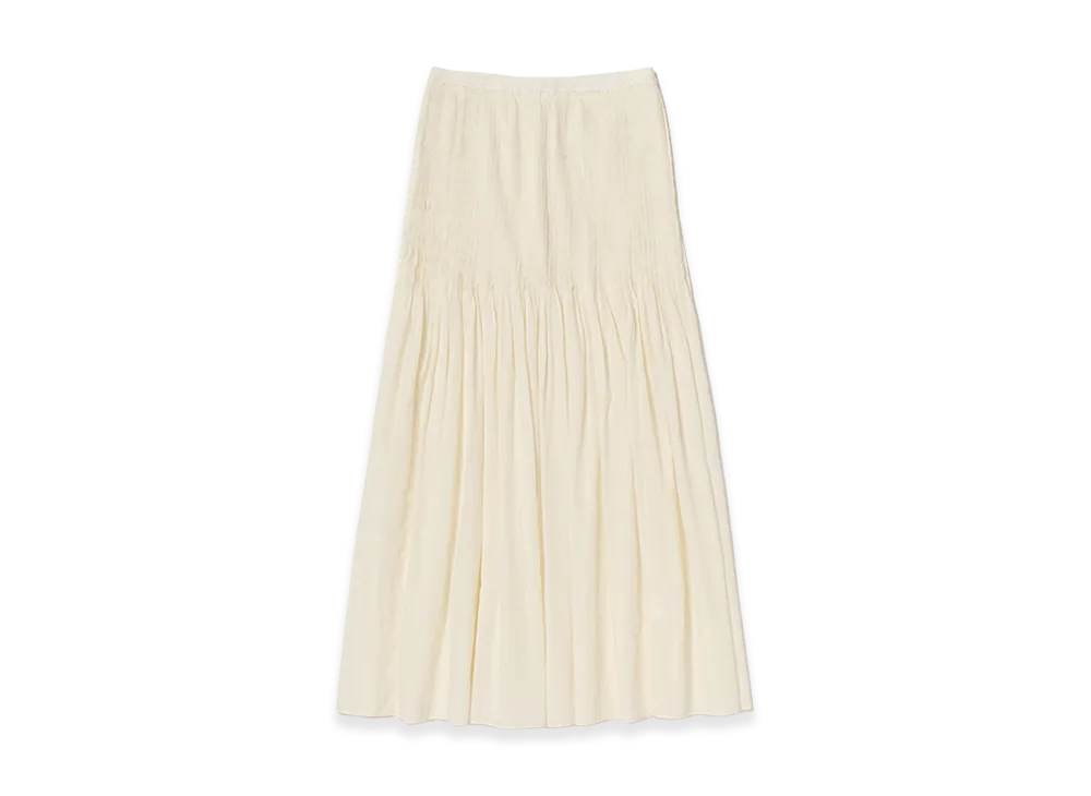 AURALEE Women's Super Fine Cotton Lawn Pin-Tuck Skirt "Ivory White"