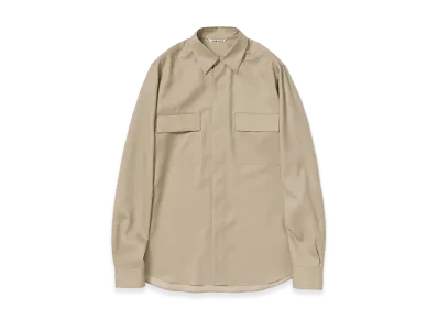 AURALEE Women's Wool Herringbone Overshirt "Beige"