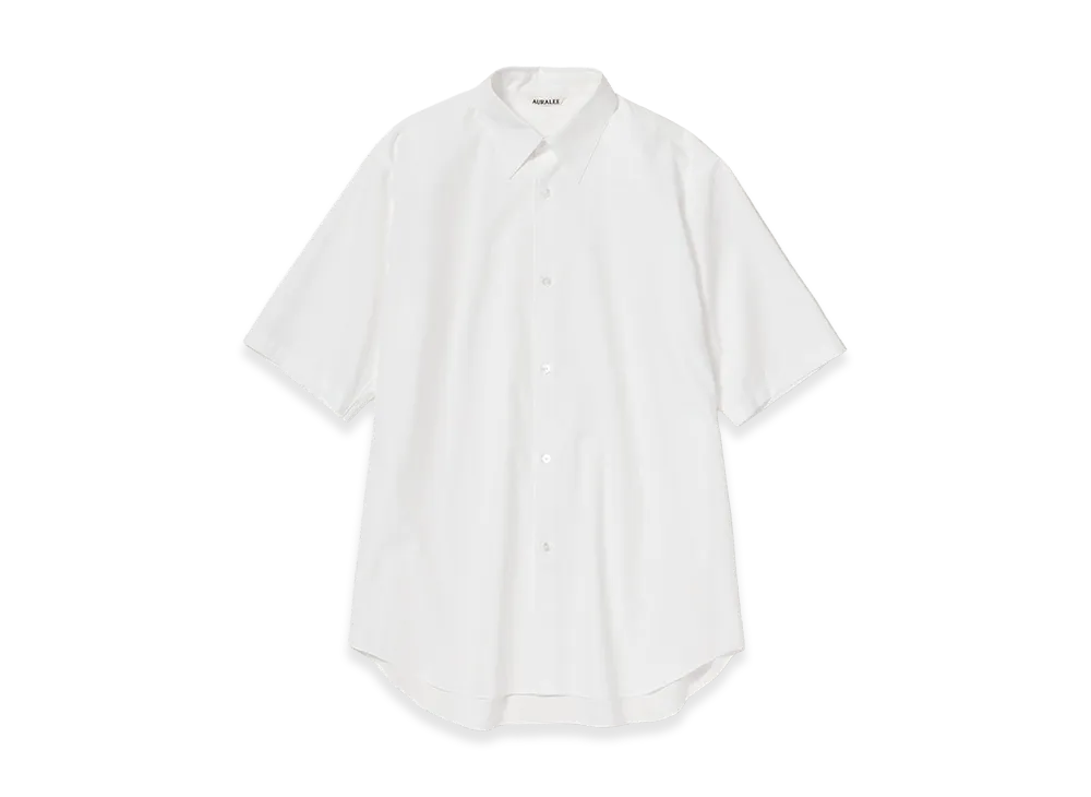 AURALEE Women's Washed Finx Twill Half Sleeved Shirt "White"