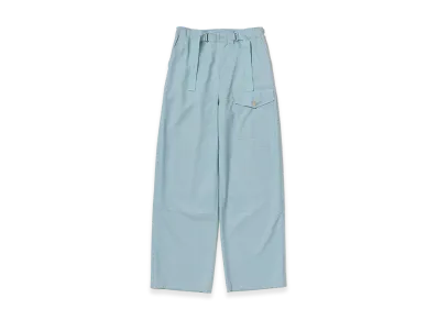 AURALEE Women's Wool Herringbone Cargo Pants "Dusty Blue"