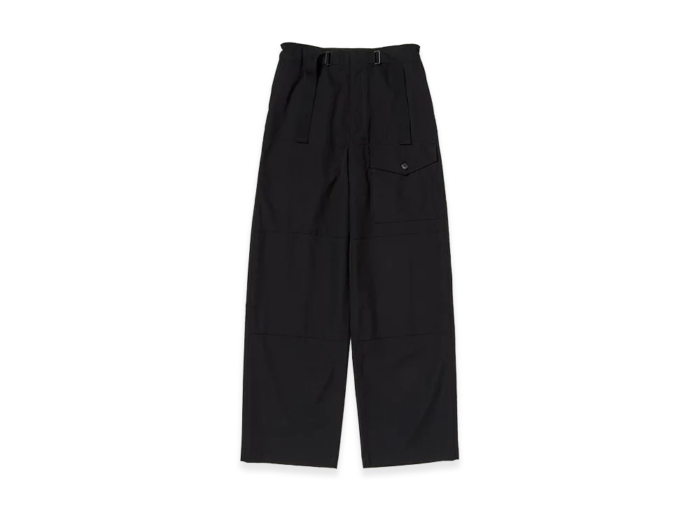 AURALEE Women's Wool Herringbone Cargo Pants "Black"