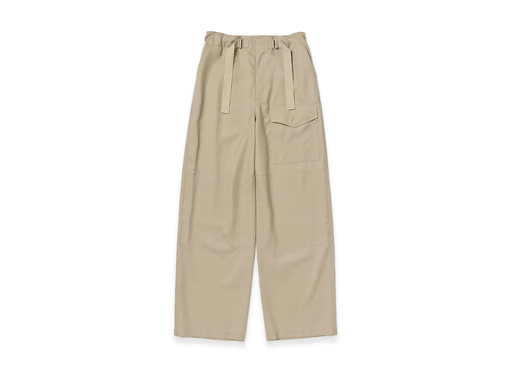 AURALEE Women's Wool Herringbone Cargo Pants "Beige"