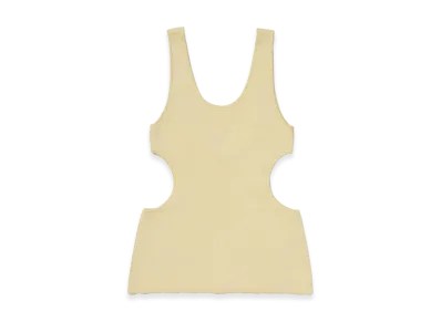 AURALEE Women's Double Faced Silk Cotton Knit Long Tank "Yellow Beige"