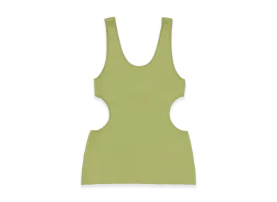 AURALEE Women's Double Faced Silk Cotton Knit Long Tank "Light Green"