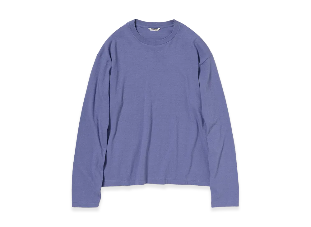 AURALEE Brushed Organic Cotton Jersey L/S Tee "Light Purple"