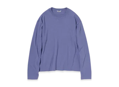 AURALEE Brushed Organic Cotton Jersey L/S Tee "Light Purple"
