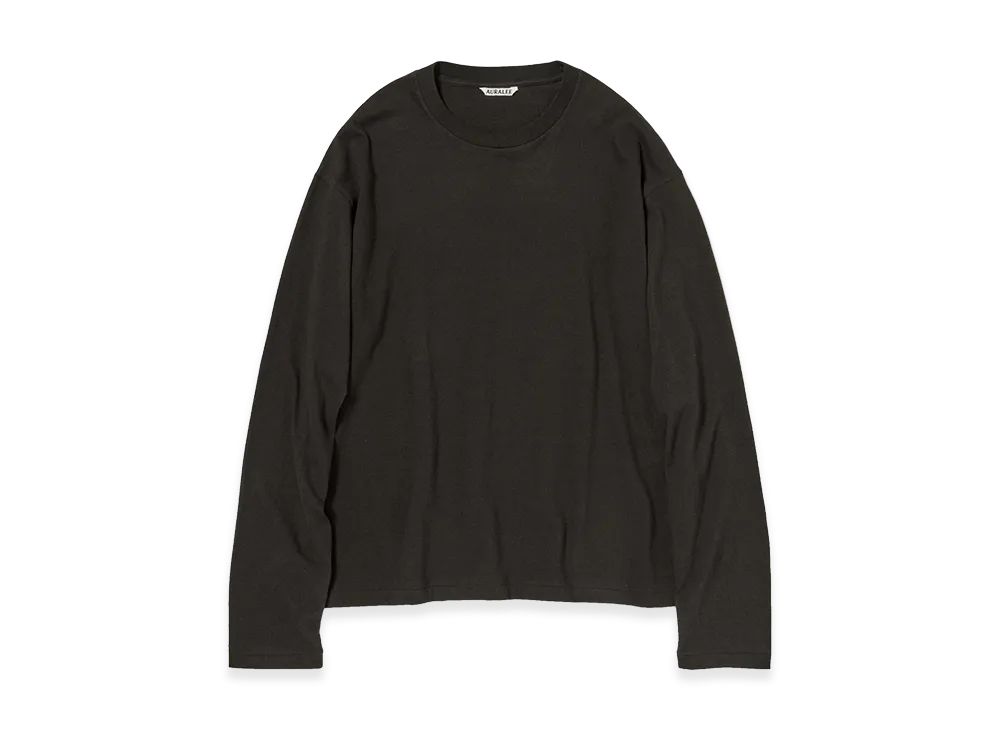 AURALEE Brushed Organic Cotton Jersey L/S Tee "Ink Black"