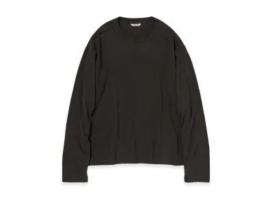 AURALEE Brushed Organic Cotton Jersey L/S Tee "Ink Black"
