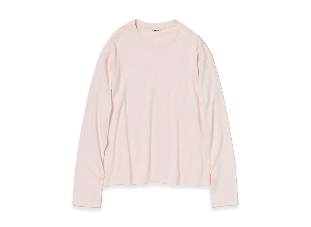 AURALEE Brushed Organic Cotton Jersey L/S Tee "Pale Pink"
