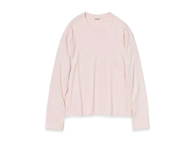 AURALEE Brushed Organic Cotton Jersey L/S Tee "Pale Pink"