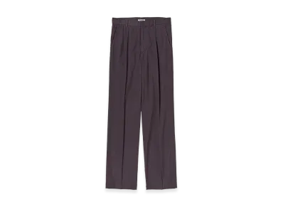 AURALEE Garment-Dyed Finx Shuttle Weather One-Tuck Slacks "Dark Brown"