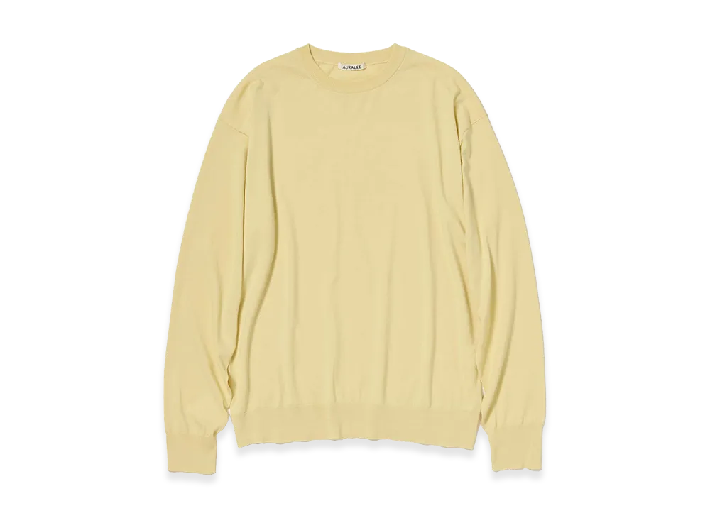 AURALEE Giza High Gauge Knit P/O "Yellow Beige"