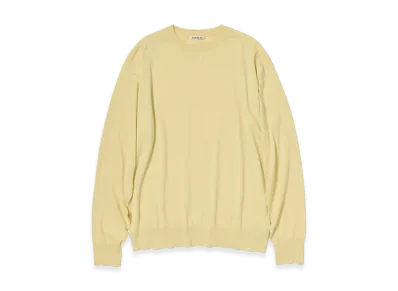 AURALEE Giza High Gauge Knit P/O "Yellow Beige"
