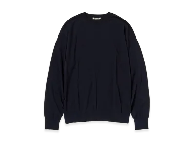 AURALEE Giza High Gauge Knit P/O "Dark Navy"