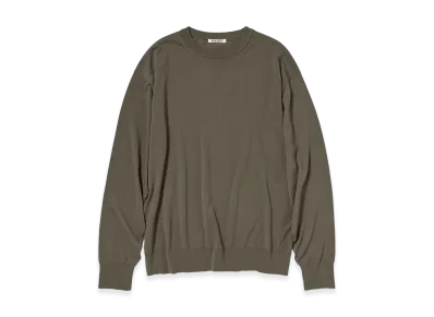 AURALEE Giza High Gauge Knit P/O "Olive Gray"