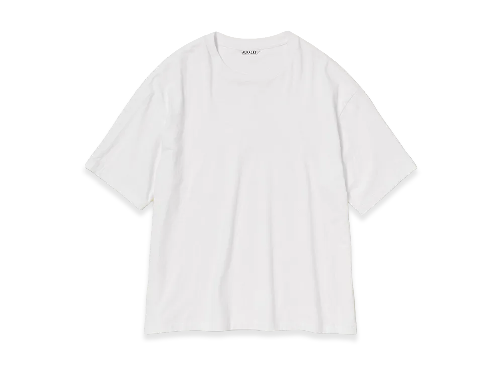 AURALEE Brushed Organic Cotton Jersey Tee "White"