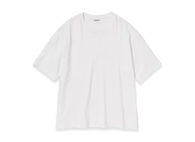 AURALEE Brushed Organic Cotton Jersey Tee "White"
