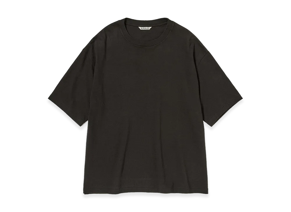 AURALEE Brushed Organic Cotton Jersey Tee "Ink Black"
