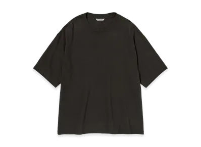 AURALEE Brushed Organic Cotton Jersey Tee "Ink Black"