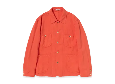 AURALEE Wool Cotton Linen OX Work Jacket "Red Orange"